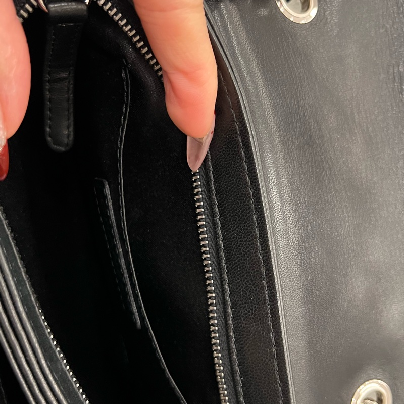 chanel CF風琴鍊包 黑銀-15