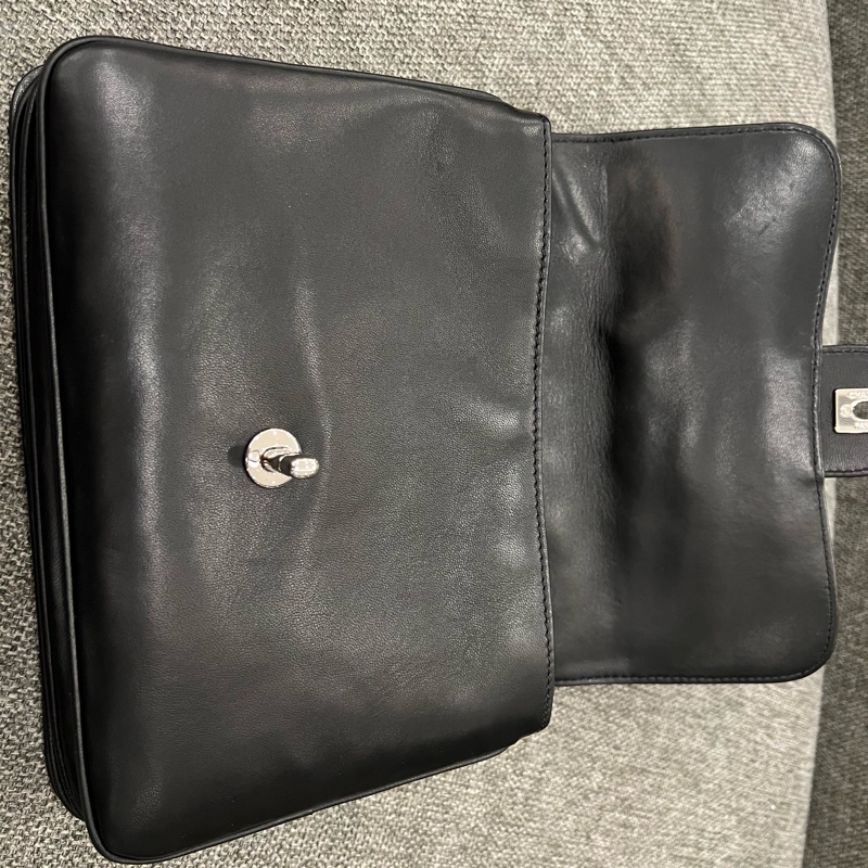 chanel CF風琴鍊包 黑銀-23