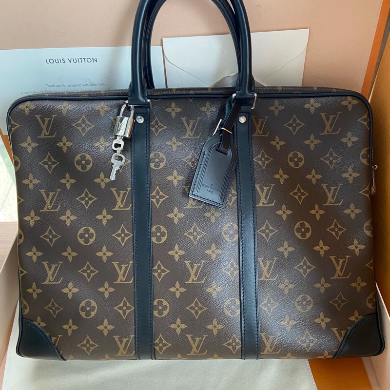 97新LV 路易威登 編碼款老花公文包 M40225 鎖和鑰匙都在-0