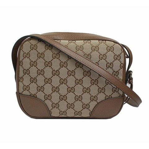 GUCCI 棕色帆布斜背包