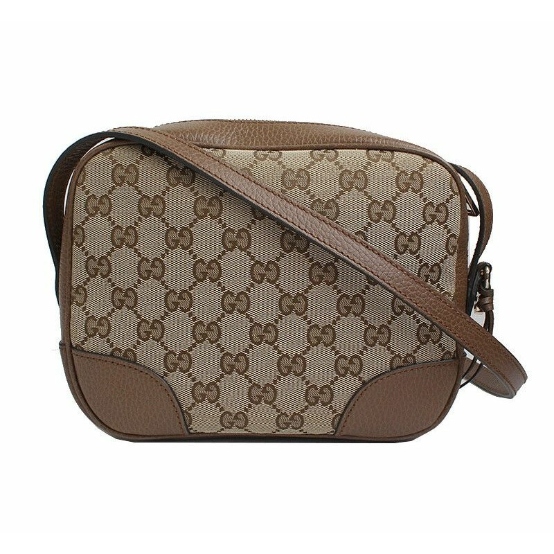 【包稅】GUCCI 棕色帆布斜背包-0