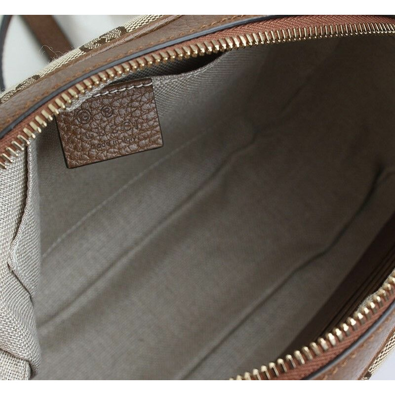 【包稅】GUCCI 棕色帆布斜背包-4