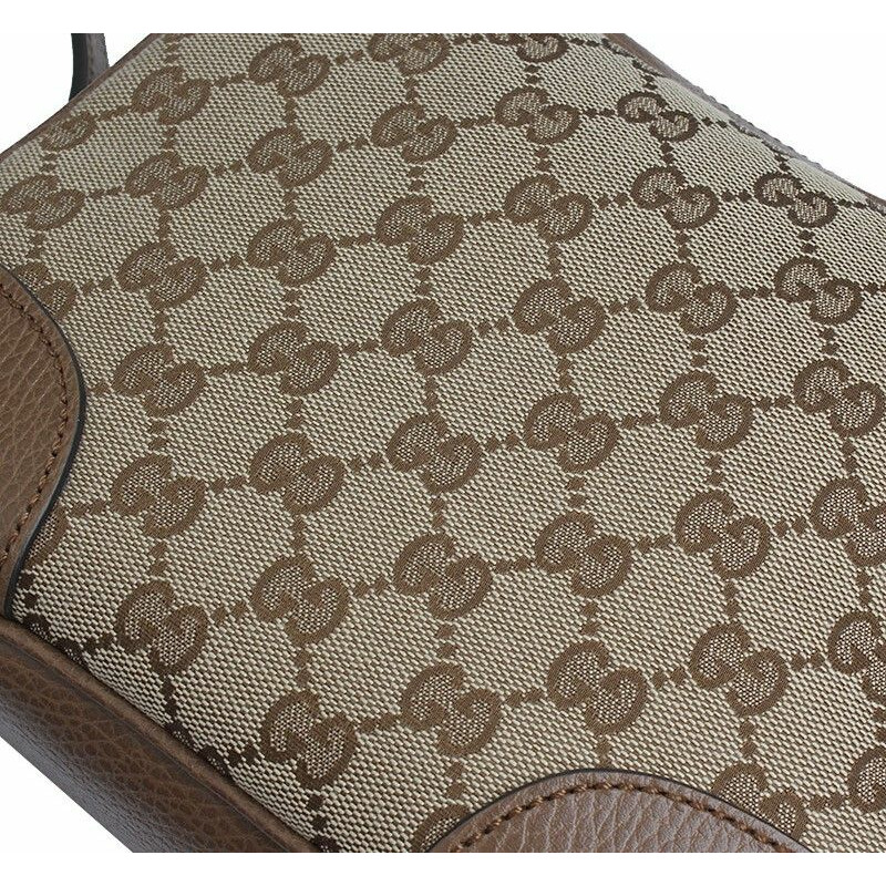 【包稅】GUCCI 棕色帆布斜背包-5