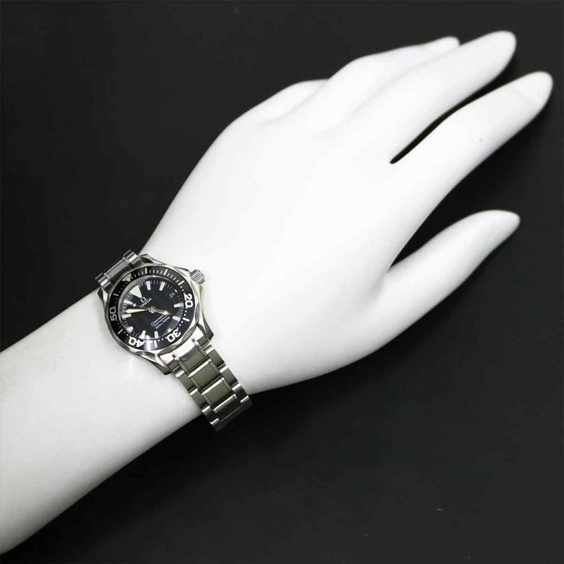 歐米茄海馬系列專業潛水錶 2282 50 女士腕錶，附日期顯示，黑色石英機芯-3