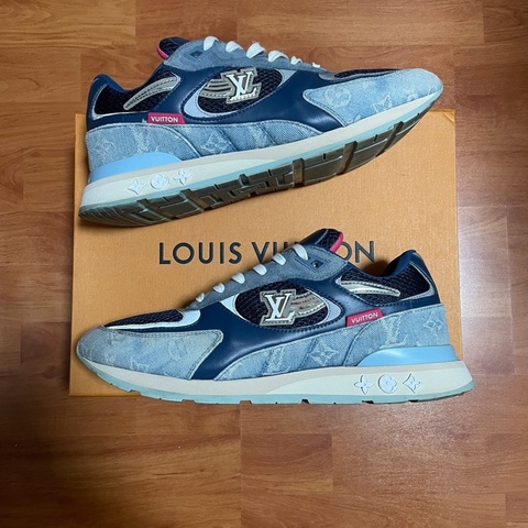 Lv Run Away Monogram丹寧牛仔 路易威登藍 43碼