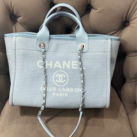 Chanel 中號 寶寶藍沙灘包 24年春夏款 原價17萬