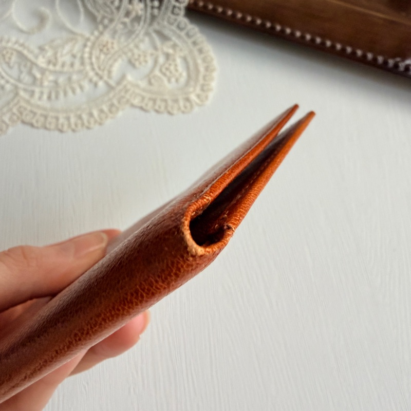 Celine 蓆珠 凱旋門 Triomphe 錢包 皮夾 焦糖色 棕色 男女適用-14