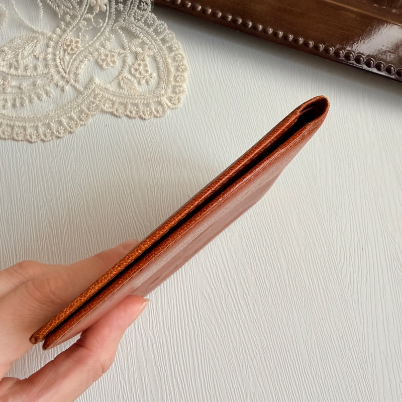 Celine 蓆珠 凱旋門 Triomphe 錢包 皮夾 焦糖色 棕色 男女適用-17