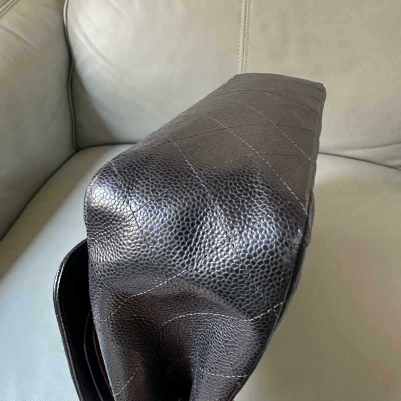 Chanel香奈兒黑金CF Jumbo大號 荔枝牛皮雙蓋鏈條包 芯片款！經典黑金配色真係冇得輸～容量超夠用-2