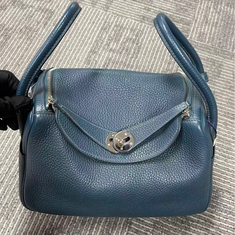 🌈Hermes💙Lindy 26💙鴨子藍銀扣🌟98新🌈TC皮🌟Stamp A🌟愛馬仕🌟-1