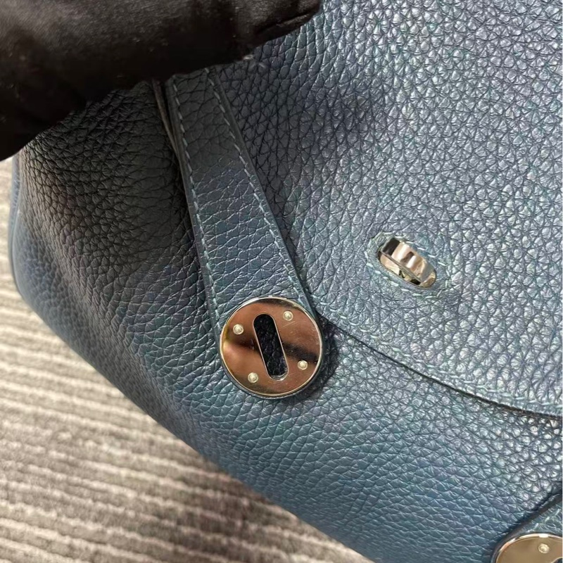 🌈Hermes💙Lindy 26💙鴨子藍銀扣🌟98新🌈TC皮🌟Stamp A🌟愛馬仕🌟-6