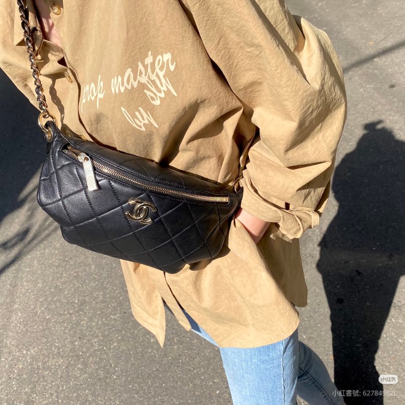 莉亞精品♡Chanel 菱格紋胸/腰包 近新美品-3