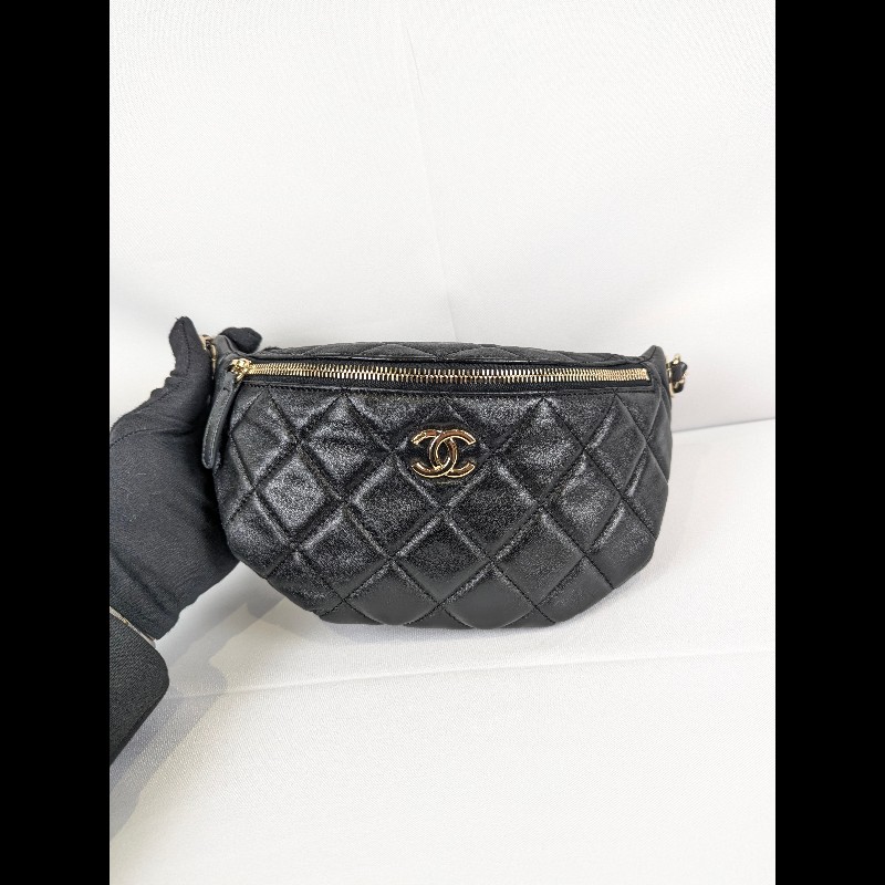 莉亞精品♡Chanel 菱格紋胸/腰包 近新美品-4