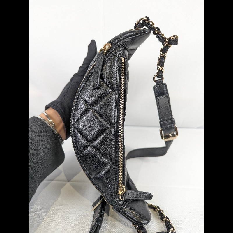 莉亞精品♡Chanel 菱格紋胸/腰包 近新美品-9