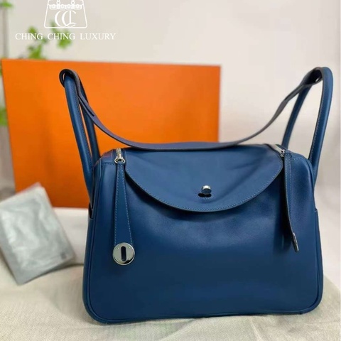 🌈Hermes💙Lindy 30💙深藍色銀扣🌈全新未使用🌈Swift皮🌟愛馬仕🌟