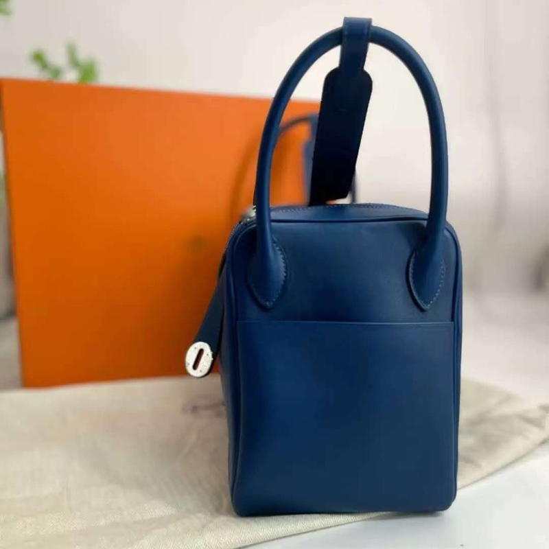 🌈Hermes💙Lindy 30💙深藍色銀扣🌈全新未使用🌈Swift皮🌟愛馬仕🌟-4