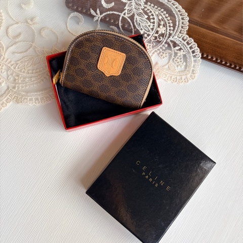 未使用品 Celine Triomphe 半圓零錢包 散紙包 coins bag