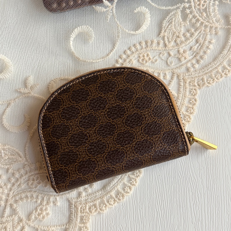 未使用品 Celine Triomphe 半圓零錢包 散紙包 coins bag-3