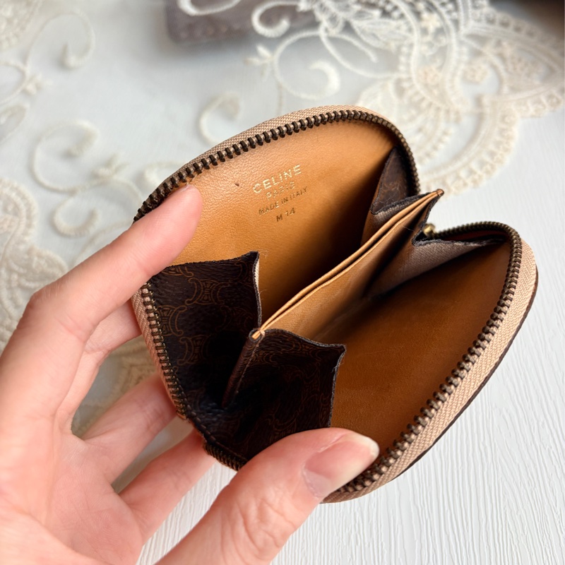 未使用品 Celine Triomphe 半圓零錢包 散紙包 coins bag-8