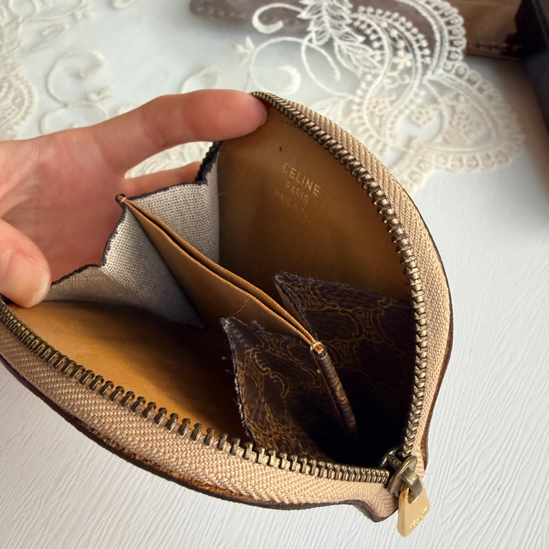 未使用品 Celine Triomphe 半圓零錢包 散紙包 coins bag-9