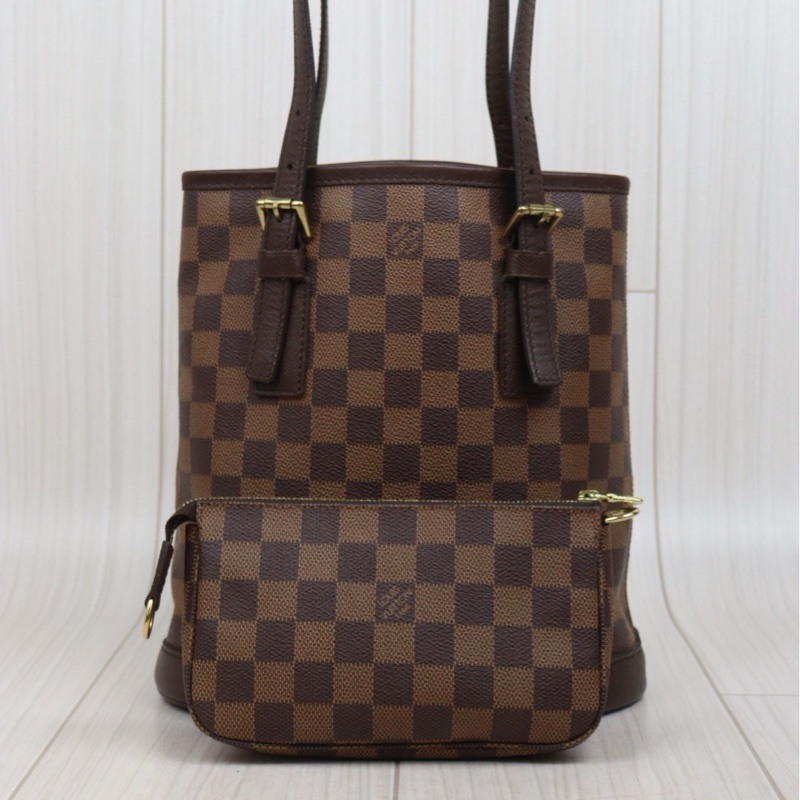 LV棋盤格子母包/托特包+麻將包-1