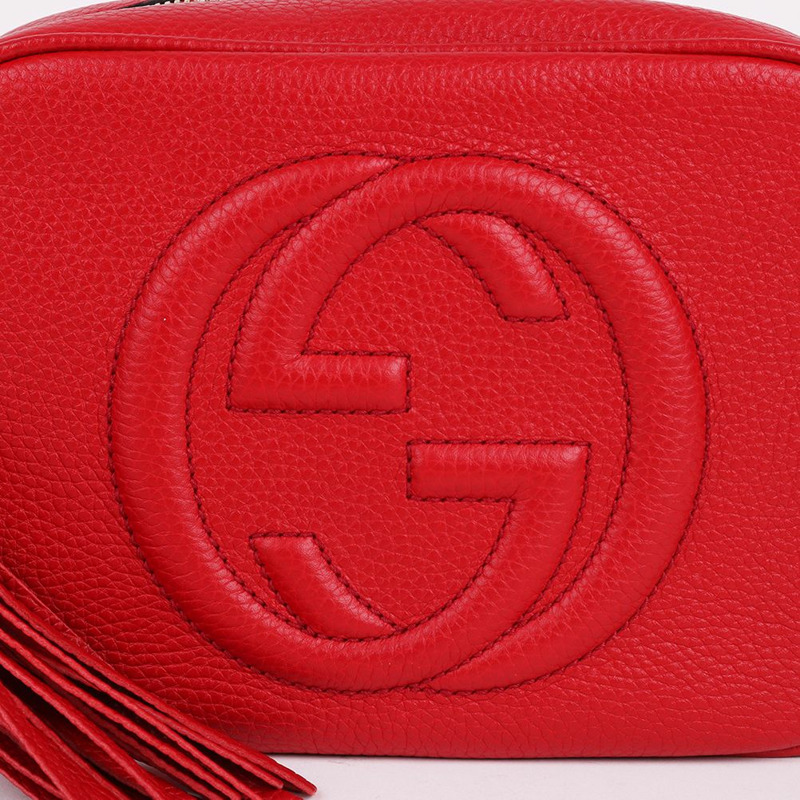 【包稅】GUCCI 紅色 Soho 流蘇迪斯可斜背包 308364-2