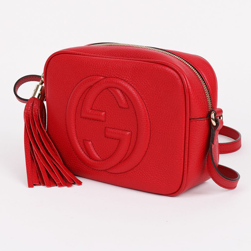 【包稅】GUCCI 紅色 Soho 流蘇迪斯可斜背包 308364-3
