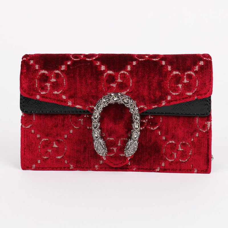 【包稅】GUCCI Dionysus 超迷你絲絨鏈條包 476432-1