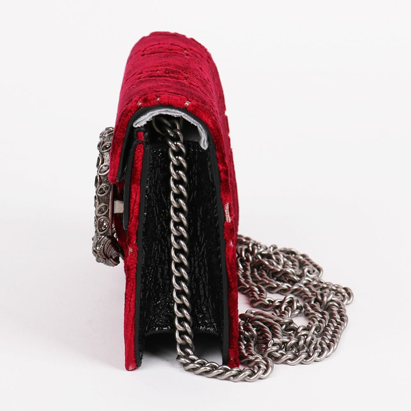 【包稅】GUCCI Dionysus 超迷你絲絨鏈條包 476432-4