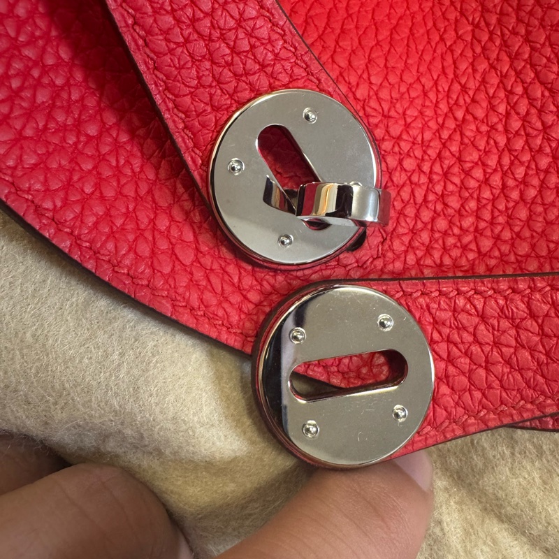 🌈Hermes❤️Lindy 26❤️國旗紅銀扣🌟99新🌟TC皮🌟愛馬仕🌟-1