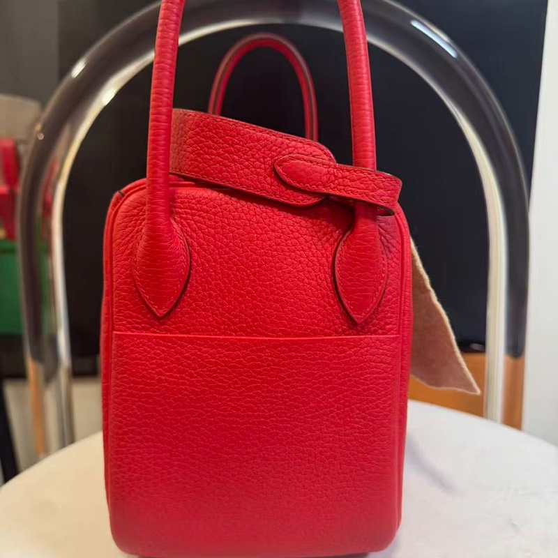 🌈Hermes❤️Lindy 26❤️國旗紅銀扣🌟99新🌟TC皮🌟愛馬仕🌟-7