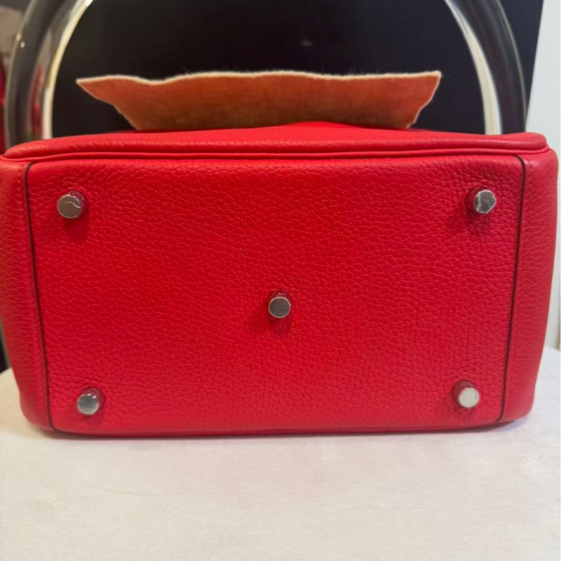 🌈Hermes❤️Lindy 26❤️國旗紅銀扣🌟99新🌟TC皮🌟愛馬仕🌟-8