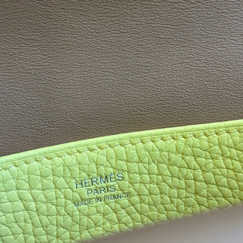 🌈Hermes💛Halzan 25💛檸檬酒黃拼餅乾色銀扣💛全新未使用🌟全套有單🌈TC皮🌟Stamp B🌟愛馬仕🌟-7