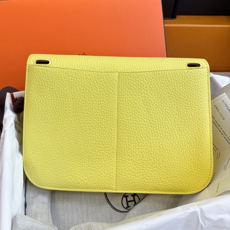 🌈Hermes💛Halzan 25💛檸檬酒黃拼餅乾色銀扣💛全新未使用🌟全套有單🌈TC皮🌟Stamp B🌟愛馬仕🌟-9