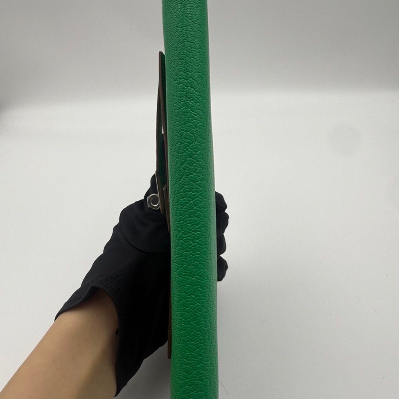 🌈Hermes💚Kelly Wallet💚竹子綠色銀扣🌟未使用閑置💚貼膜在🌟山羊皮🌟愛馬仕🌟-7
