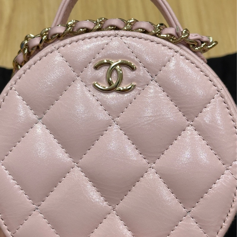 💗 CHANEL 23C 櫻花粉小圓餅包|超可愛稀有款 🌸-7