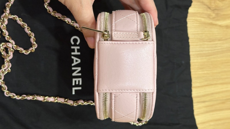 💗 CHANEL 23C 櫻花粉小圓餅包|超可愛稀有款 🌸-11