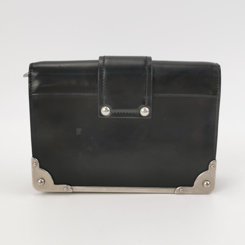 Prada Cahier牛皮純色插扣手拿包-3