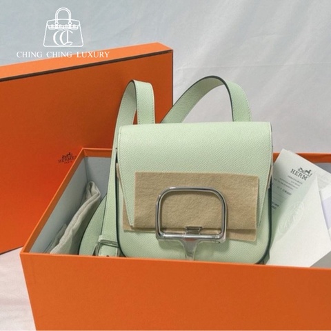 🌈Hermes💚Mini Della💚氣泡綠銀扣💚全新未使用🌟全套有單🌈Epsom皮🌟Stamp B🌟愛馬仕🌟