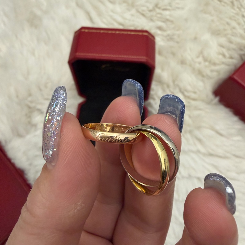 Cartier 18k三環戒-7