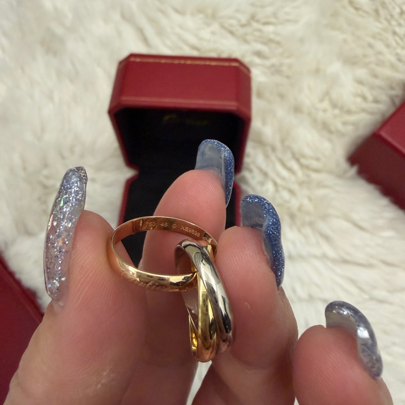 Cartier 18k三環戒-8