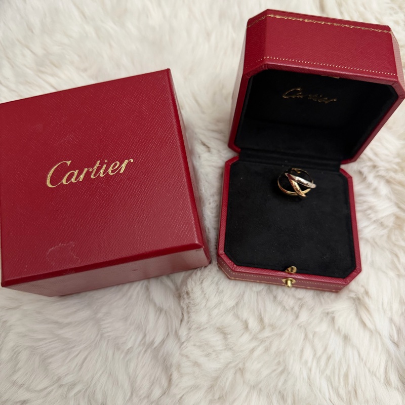 Cartier 18k三環戒-10