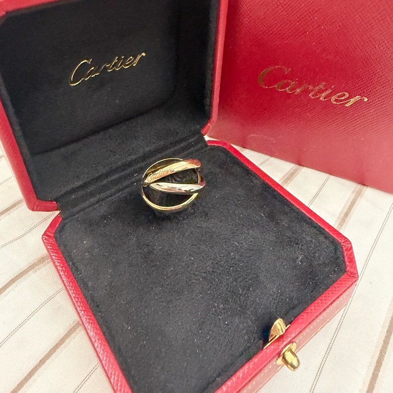 Cartier 18k三環戒-11