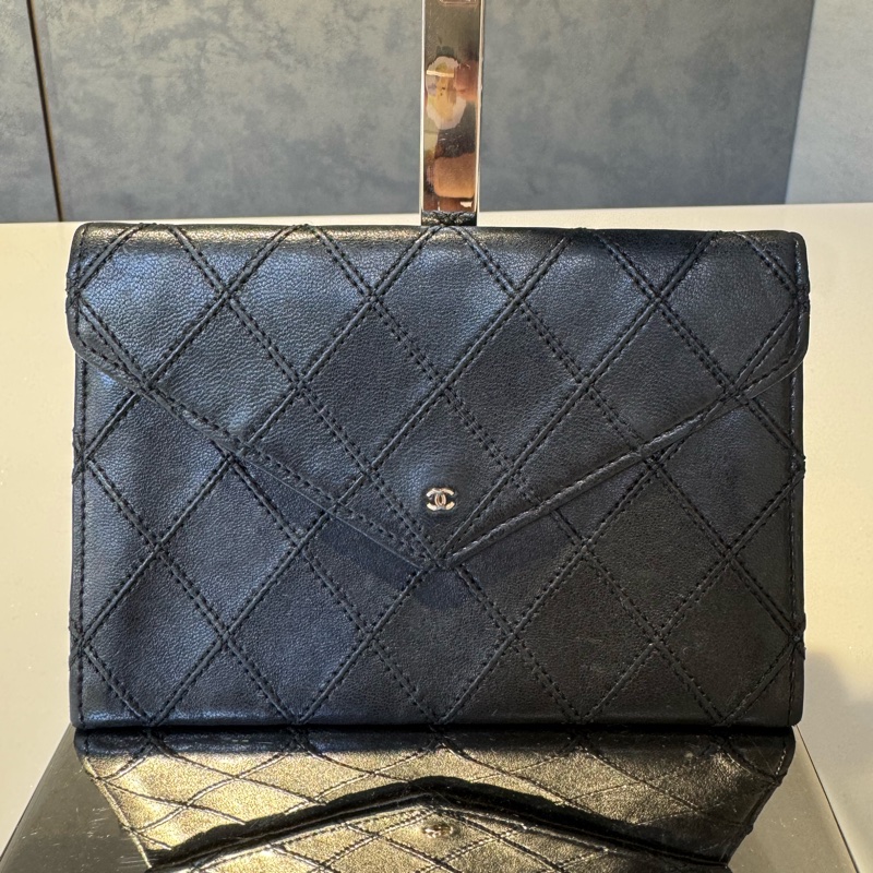 Chanel 外縫線皮夾/中夾-0