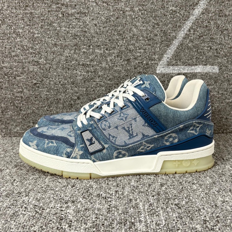 LV 藍色牛仔帆布老花trainer板鞋 @41碼-0