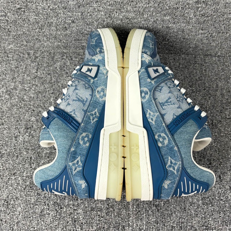 LV 藍色牛仔帆布老花trainer板鞋 @41碼-5