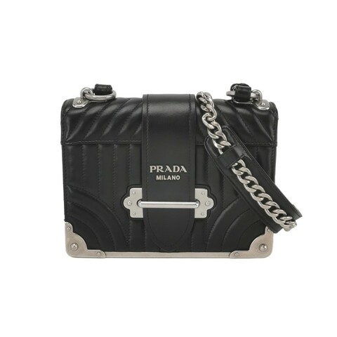 Prada Cahier牛皮黑色中號 斜背包肩背包