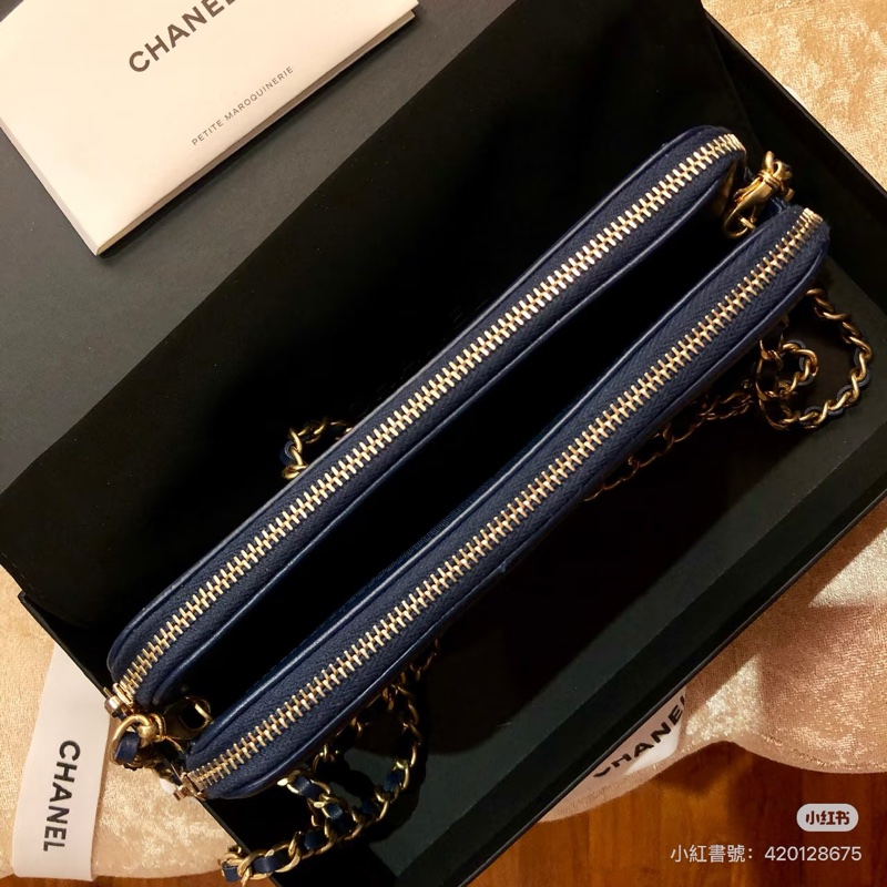 香奈兒魚子醬黑金WOC手機包 鏈條可拆 大全套-4