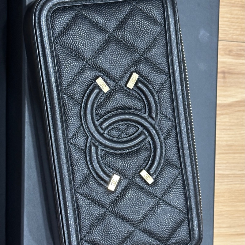 香奈兒魚子醬黑金WOC手機包 鏈條可拆 大全套-8