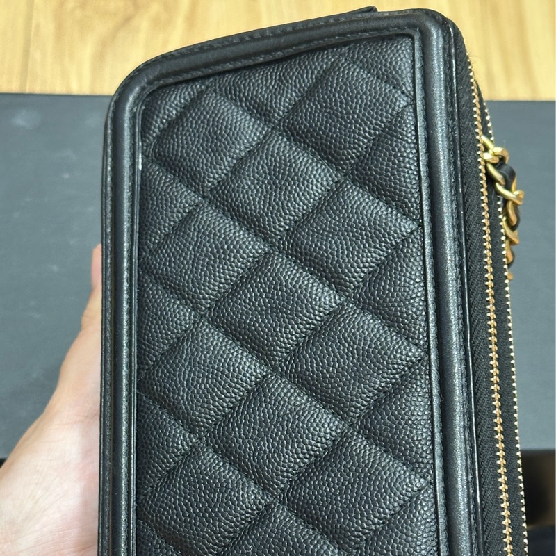 香奈兒魚子醬黑金WOC手機包 鏈條可拆 大全套-14
